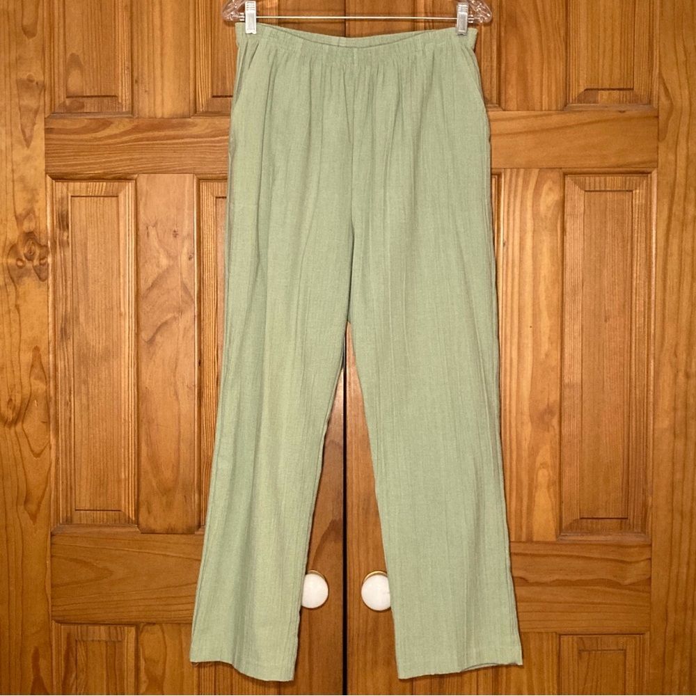 NWOT Haband Vintage 90s Pull On Pants Elastic Waist Green Size 14